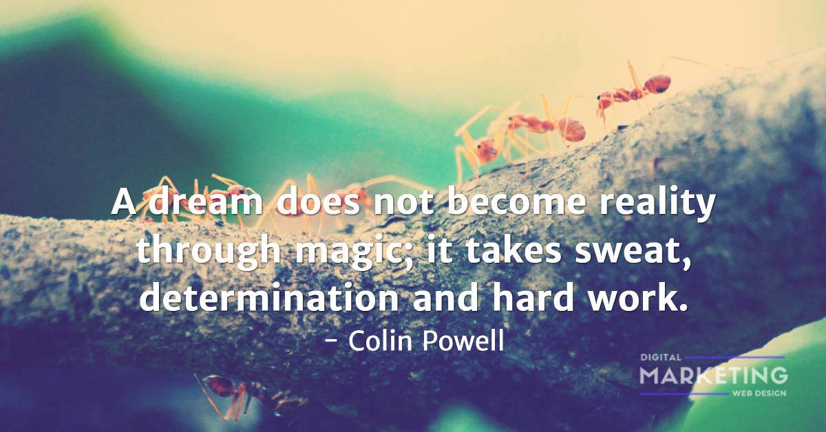 A dream does not become reality through magic; it takes sweat, determination and hard work - Colin Powell 1