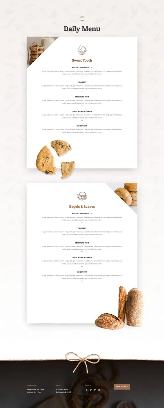 Bakery Web Design 4