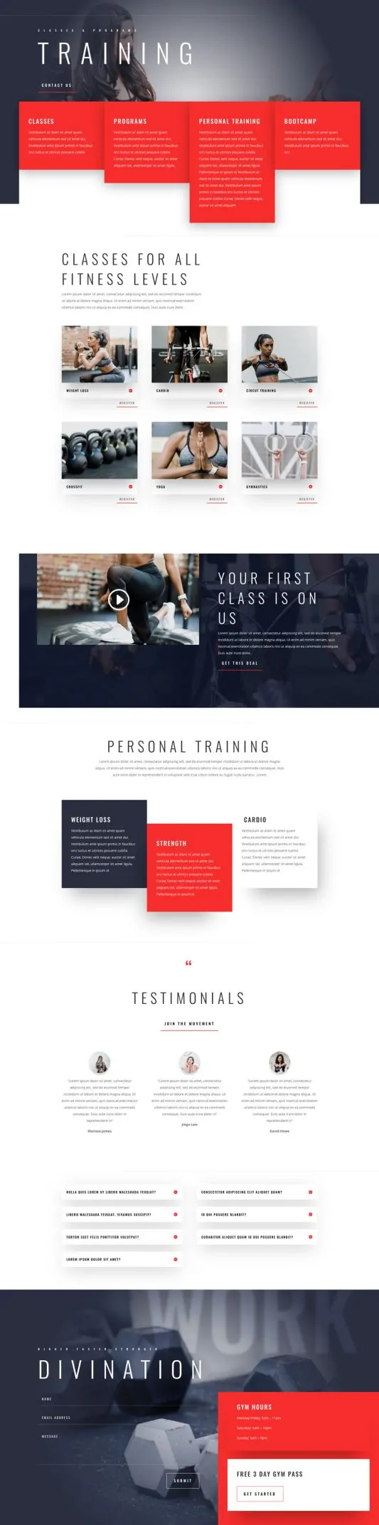 Fitness Gym Web Design 3