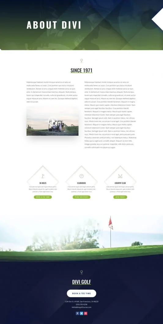 Golf Course About Page Style 1