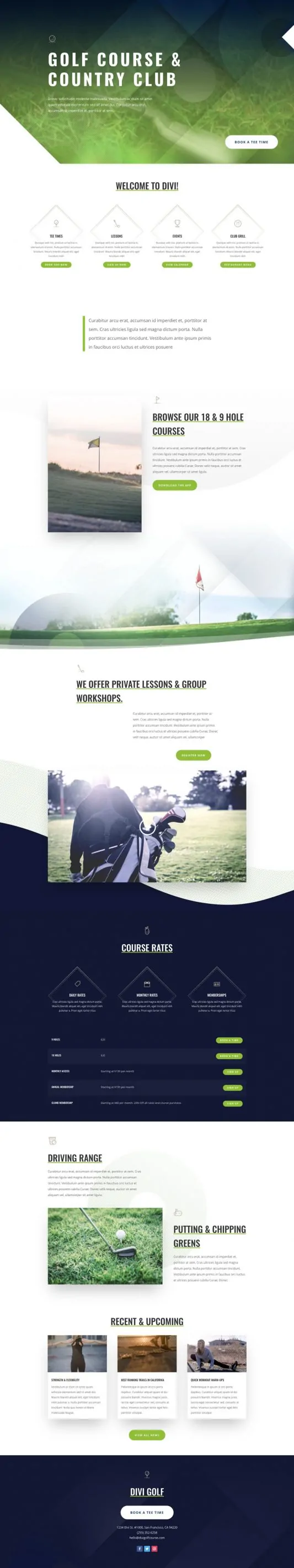 Golf Course Web Design 7
