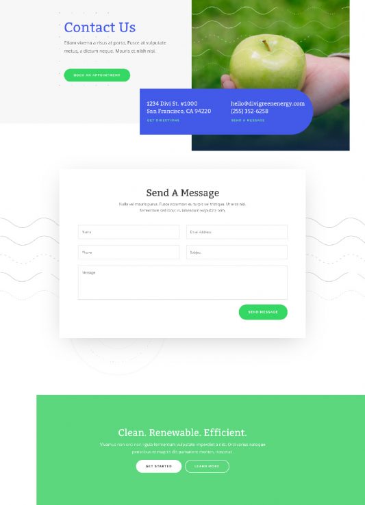 Green Energy Contact Page Style 1