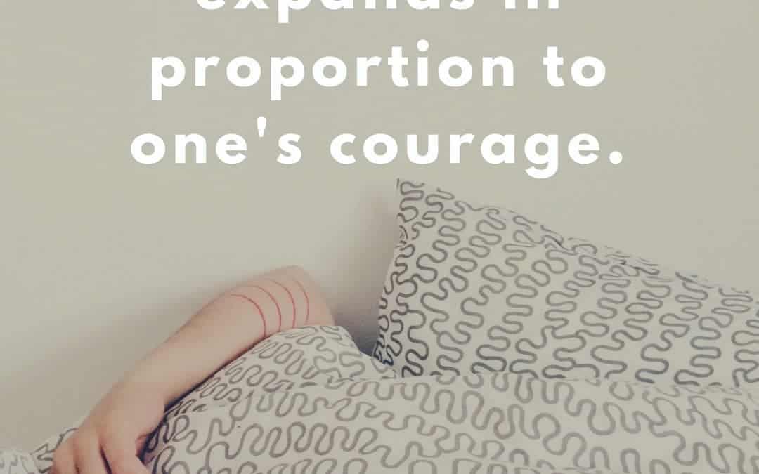 Life shrinks or expands in proportion to one’s courage. –Anais Nin