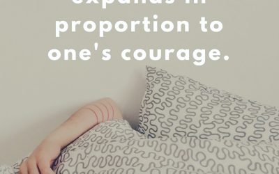 Life shrinks or expands in proportion to one’s courage. –Anais Nin