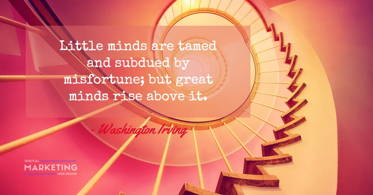 Little minds are tamed and subdued by misfortune; but great minds rise above it - Washington Irving 1