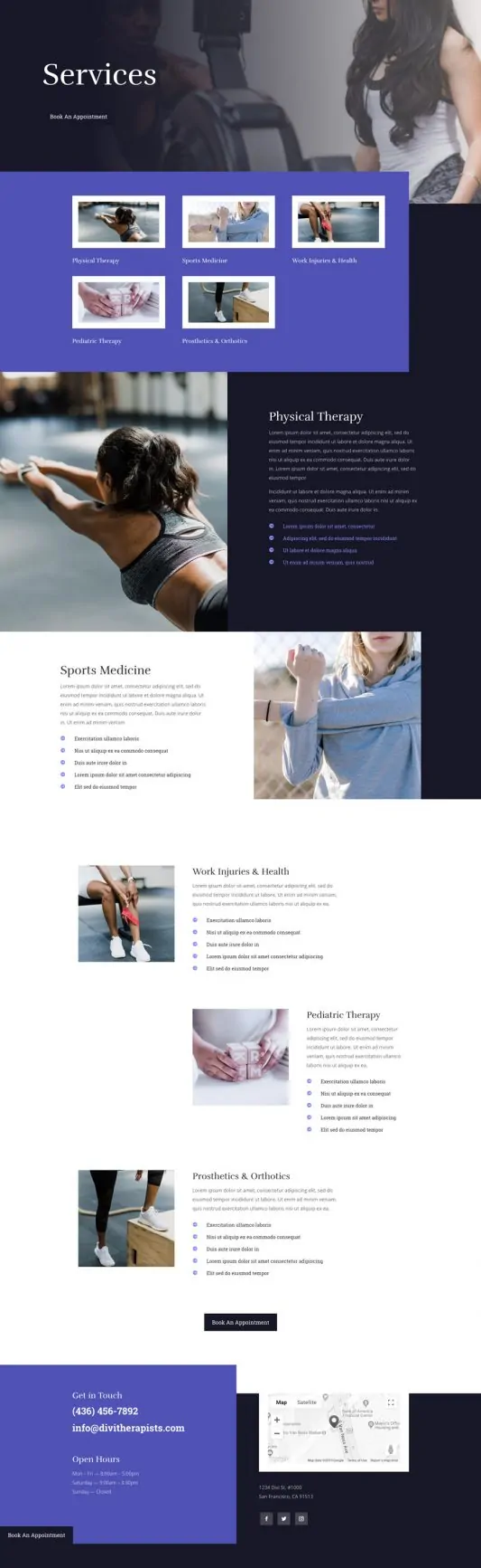 Physical Therapy Services Page Style