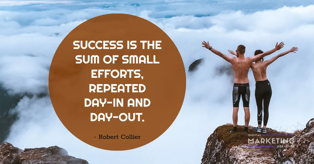 SUCCESS IS THE SUM OF SMALL EFFORTS, REPEATED DAY-IN AND DAY-OUT - Robert Collier 1
