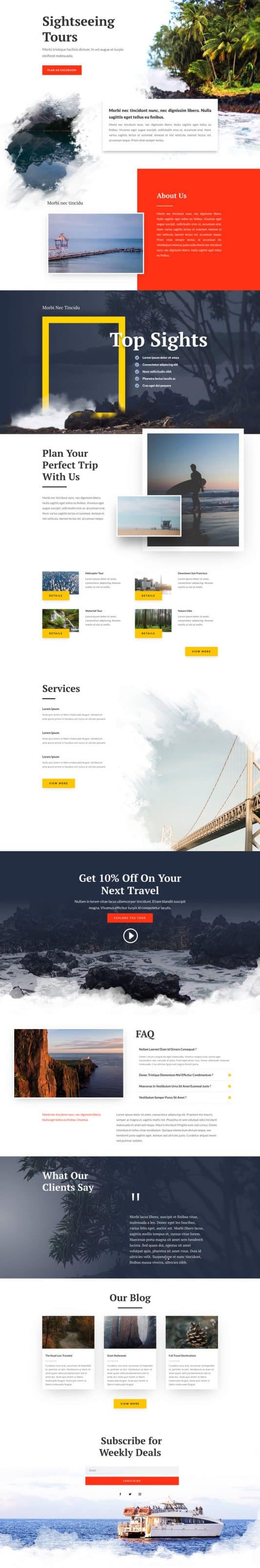 Sightseeing Landing page Style 1