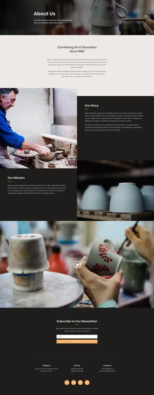 Pottery Studio Web Design 1