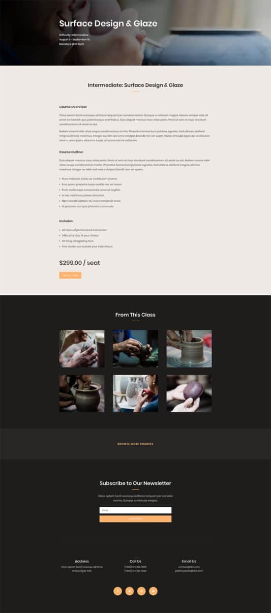 Pottery Studio Web Design 3
