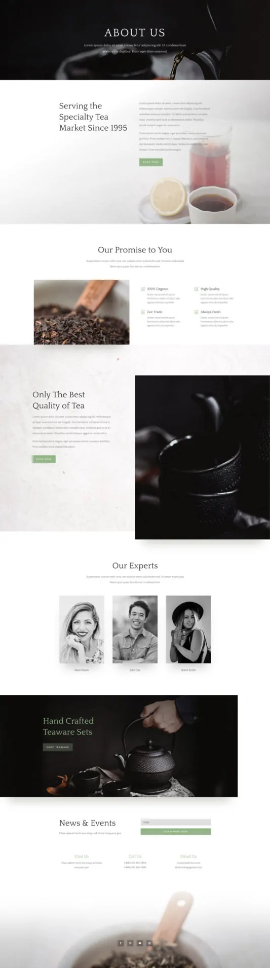 Tea Shop Web Design 1
