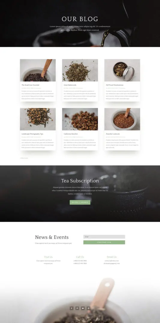 Tea Shop Web Design 2