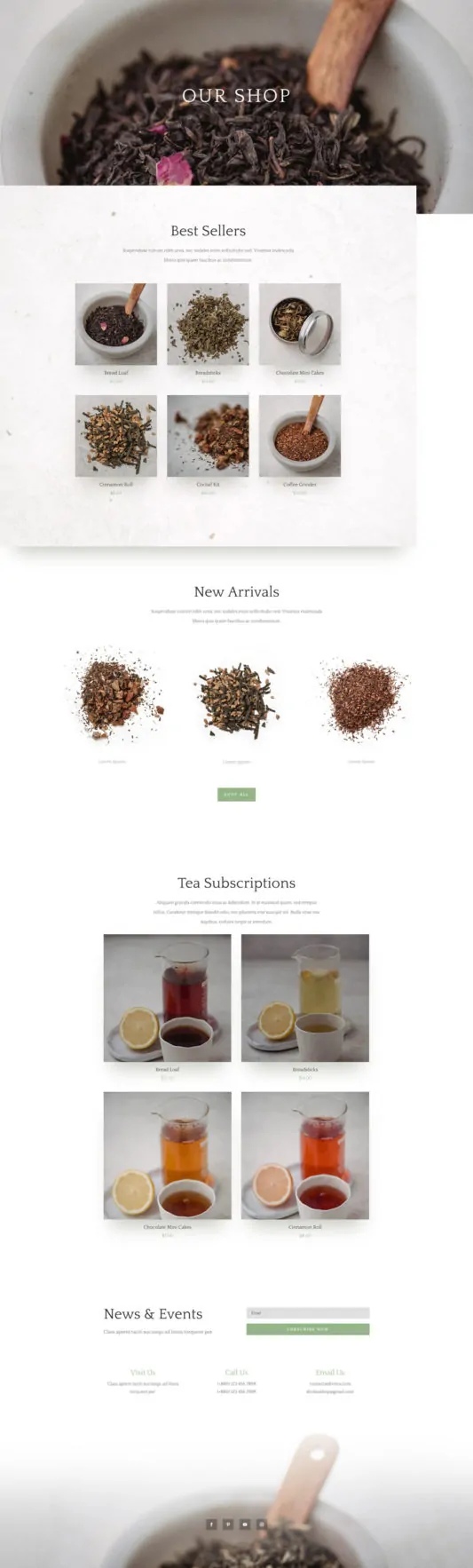 Tea Shop Web Design 8