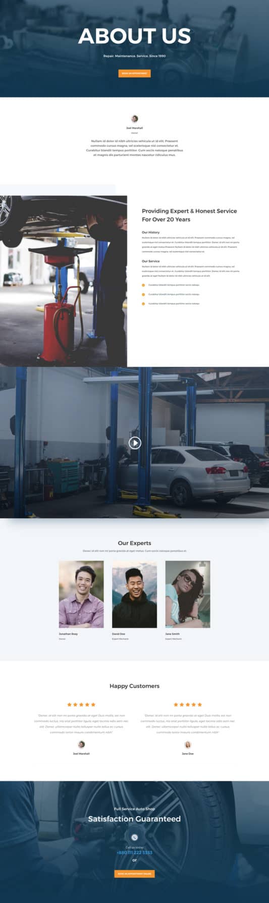 Auto Repair Web Design 1