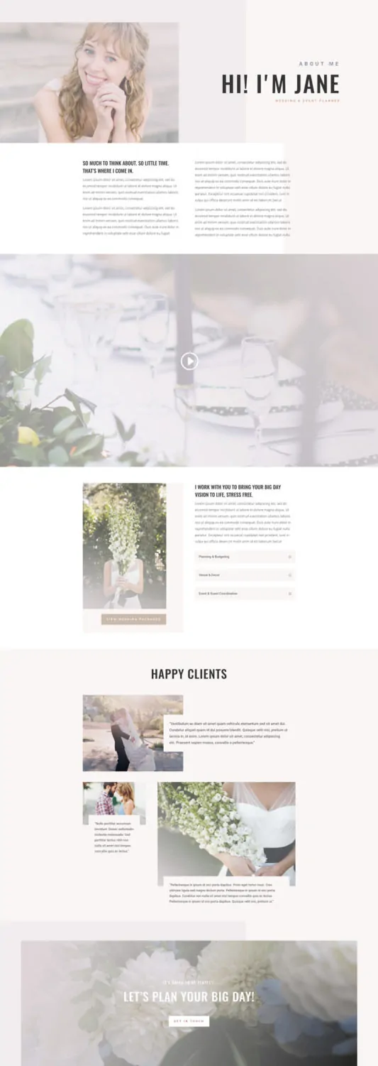 Wedding Planner Web Design 1