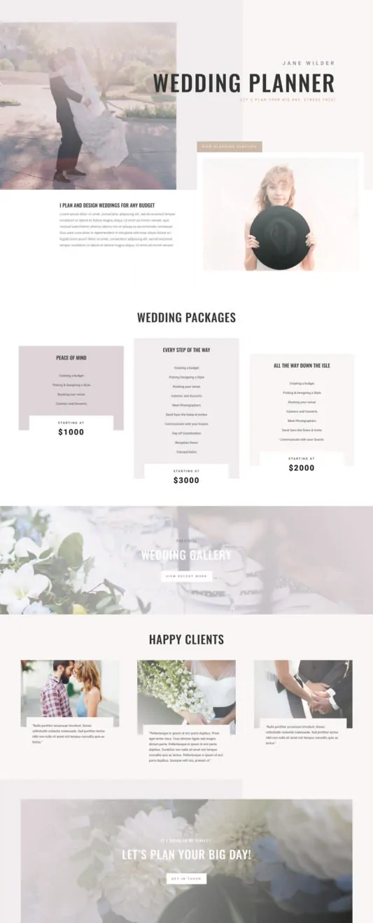 Wedding Planner Web Design 5