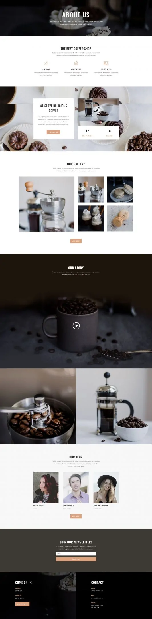 Coffee Shop Web Design 1