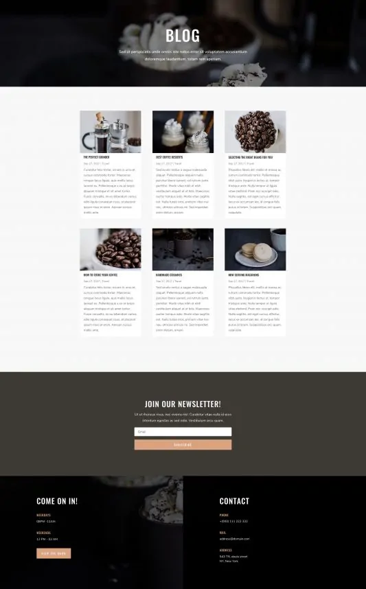 Coffee Shop Web Design 2