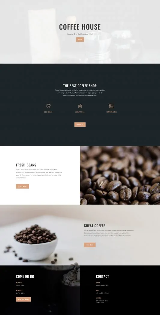 Coffee Shop Web Design 5