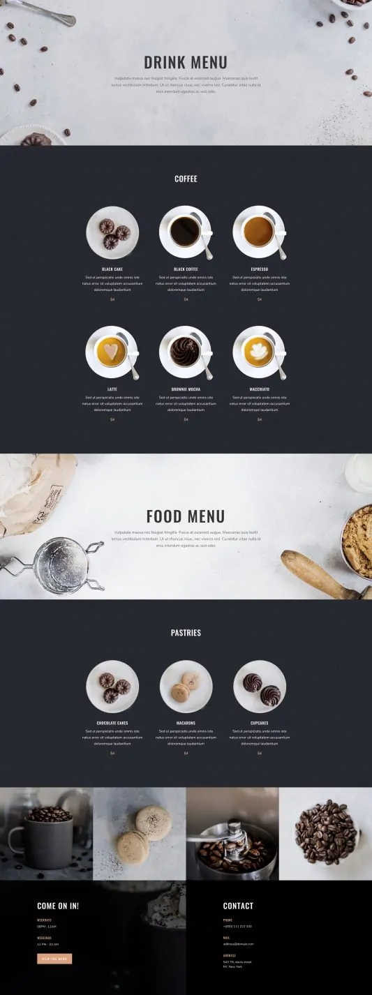 Coffee Shop Web Design 7