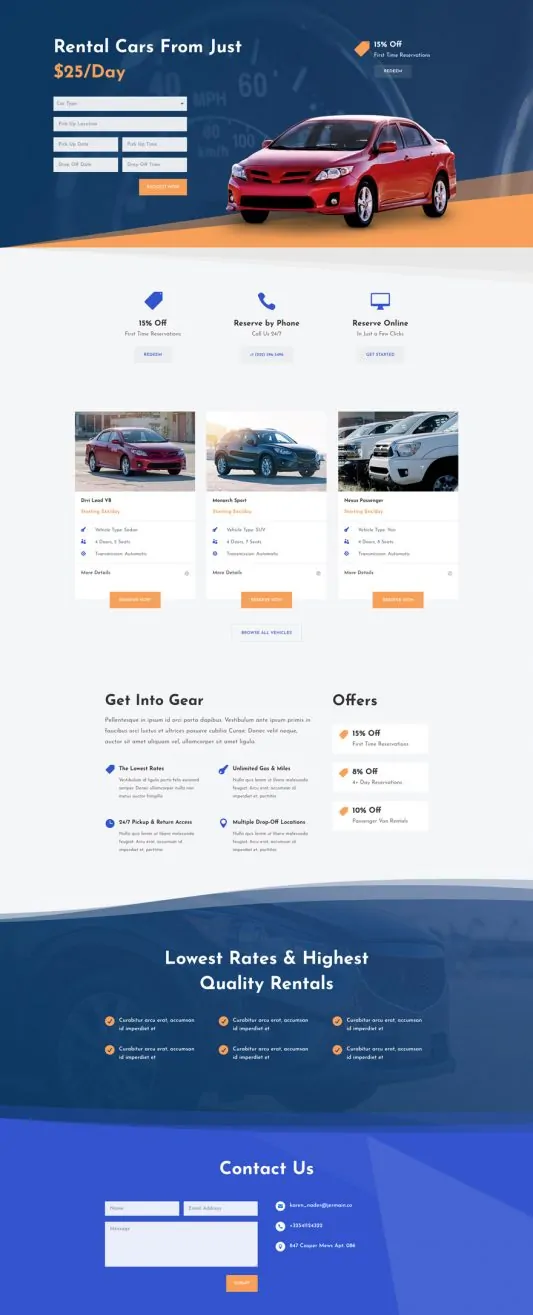 Car Rental Web Design 3