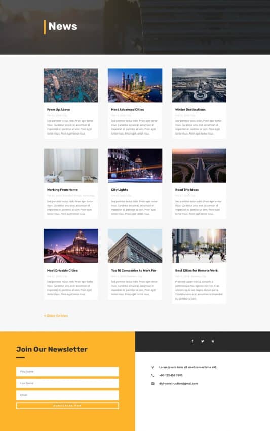 Construction Company Web Design 2