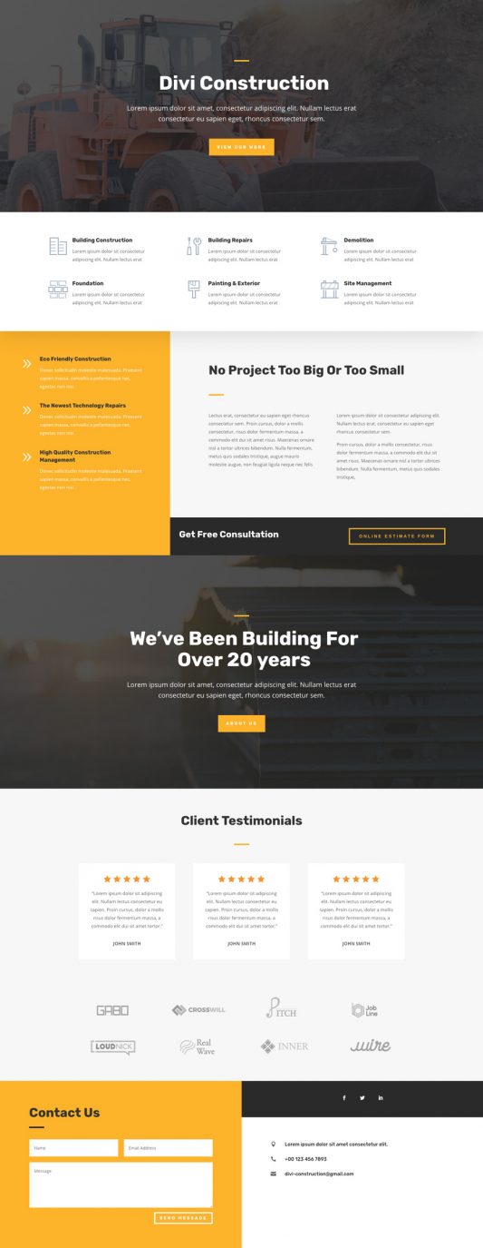 Construction Company Web Design 4