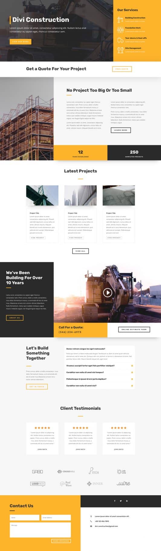 Construction Company Web Design 5