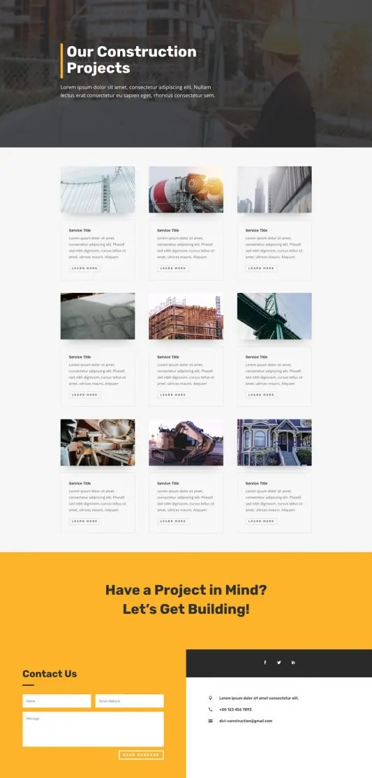 Construction Company Web Design 6