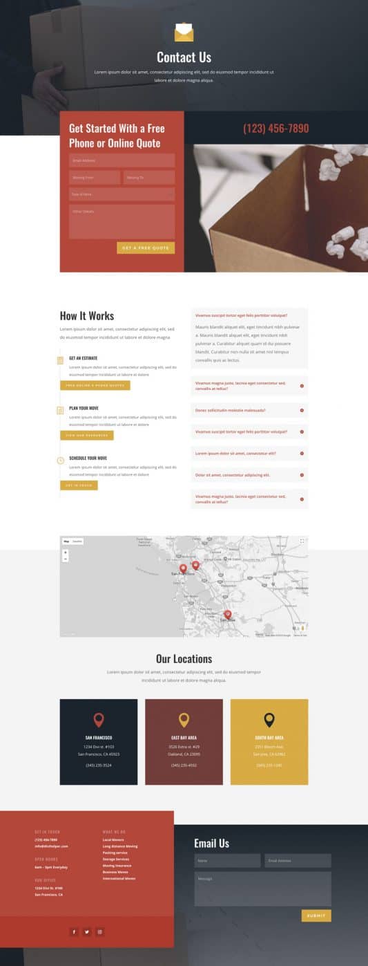 Moving Company Web Design 3