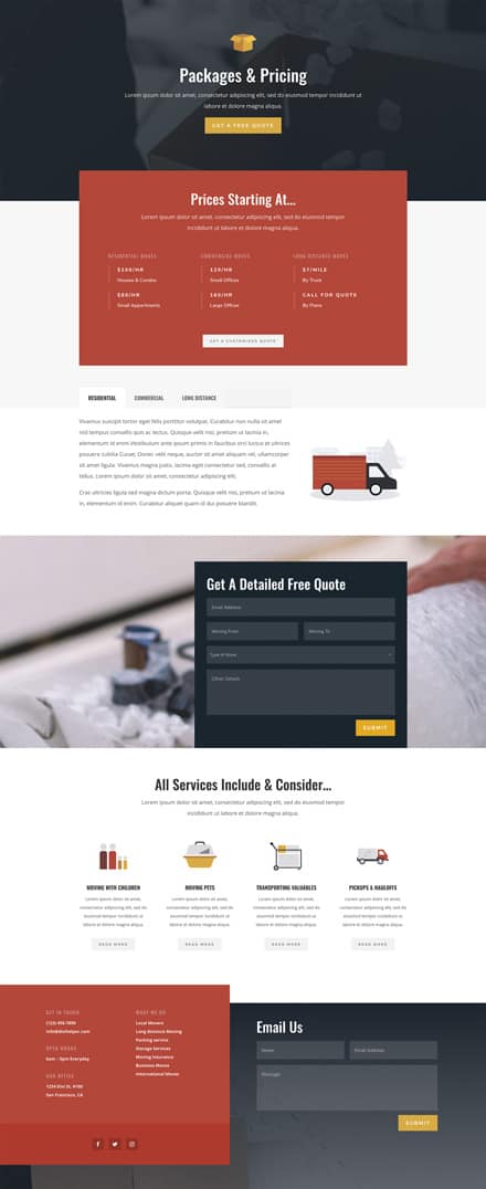 Moving Company Web Design 6