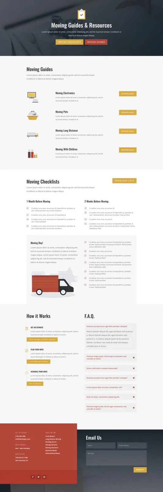 Moving Company Web Design 7