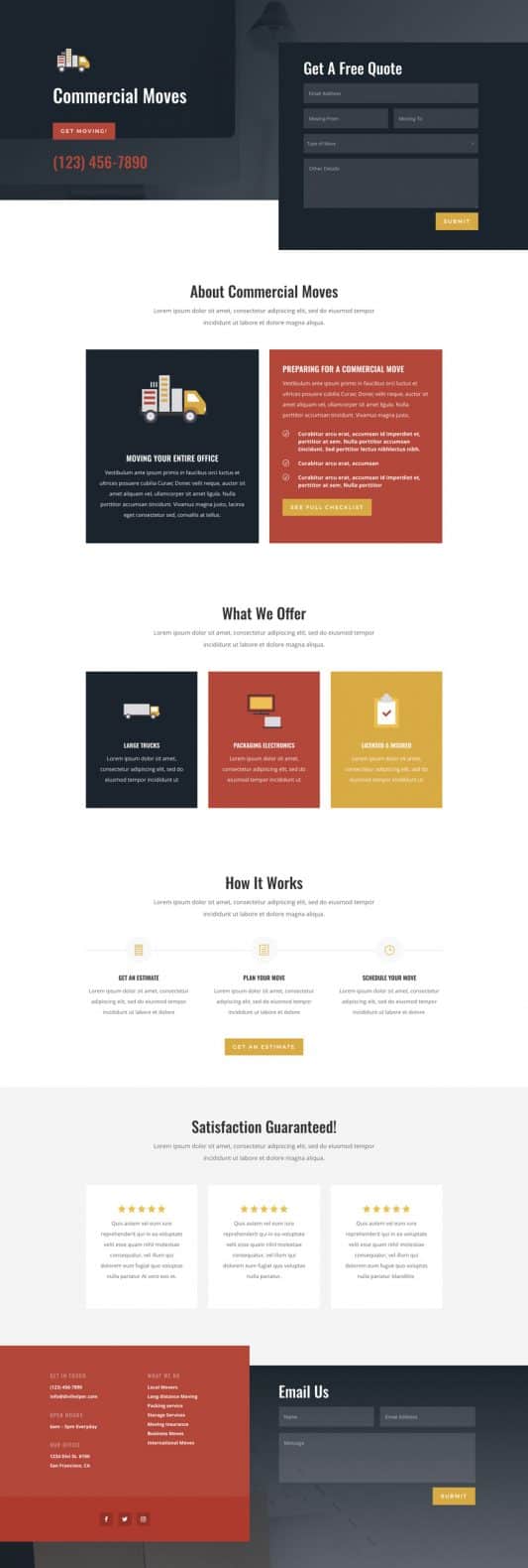 Moving Company Web Design 8