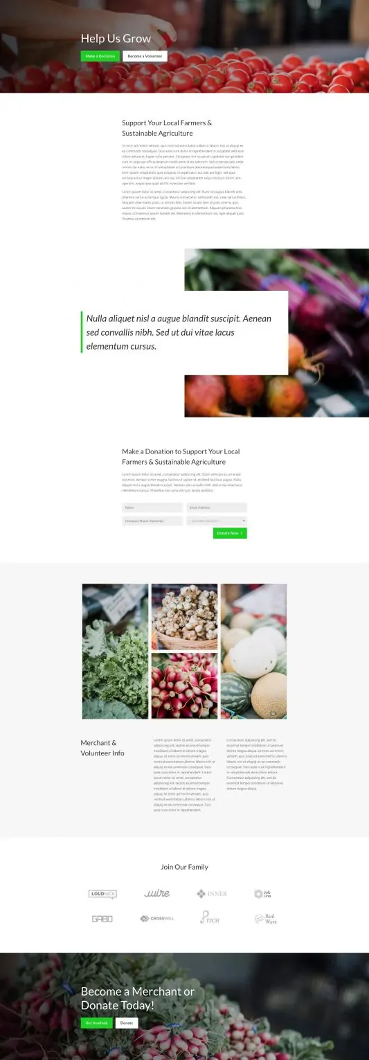 Farmers Market Web Design 4