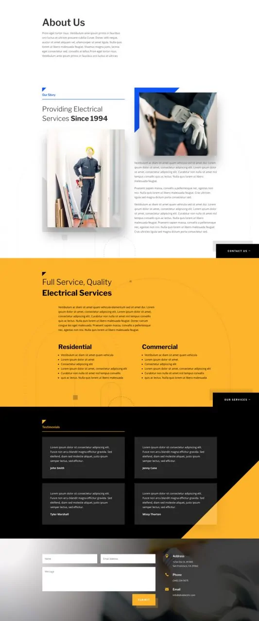 Electrician Web Design 1