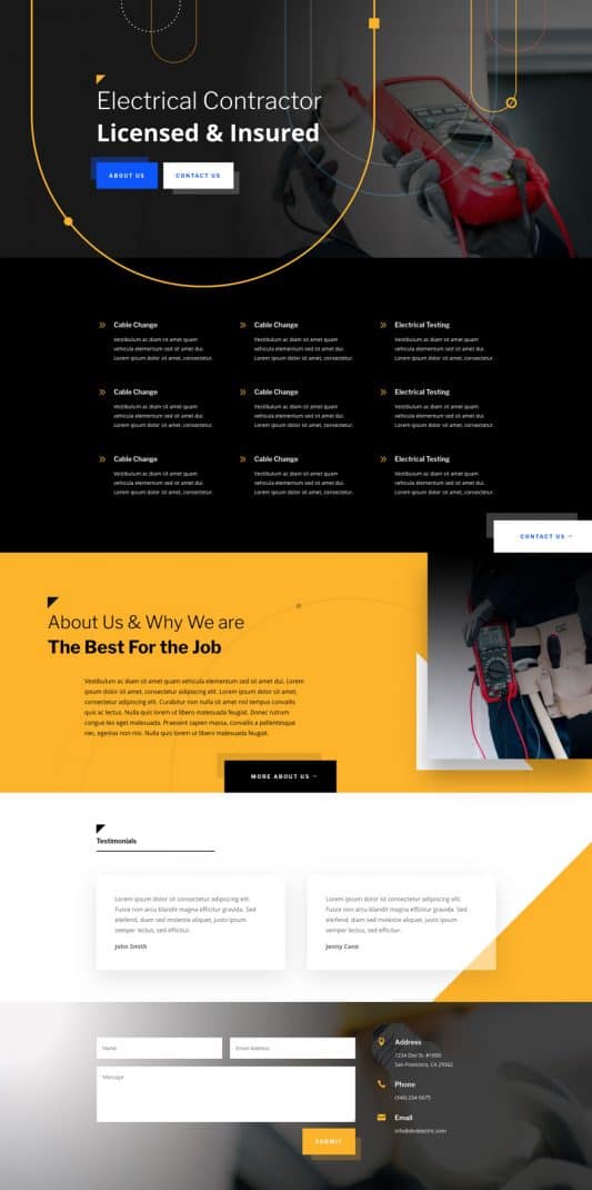 Electrician Web Design 3
