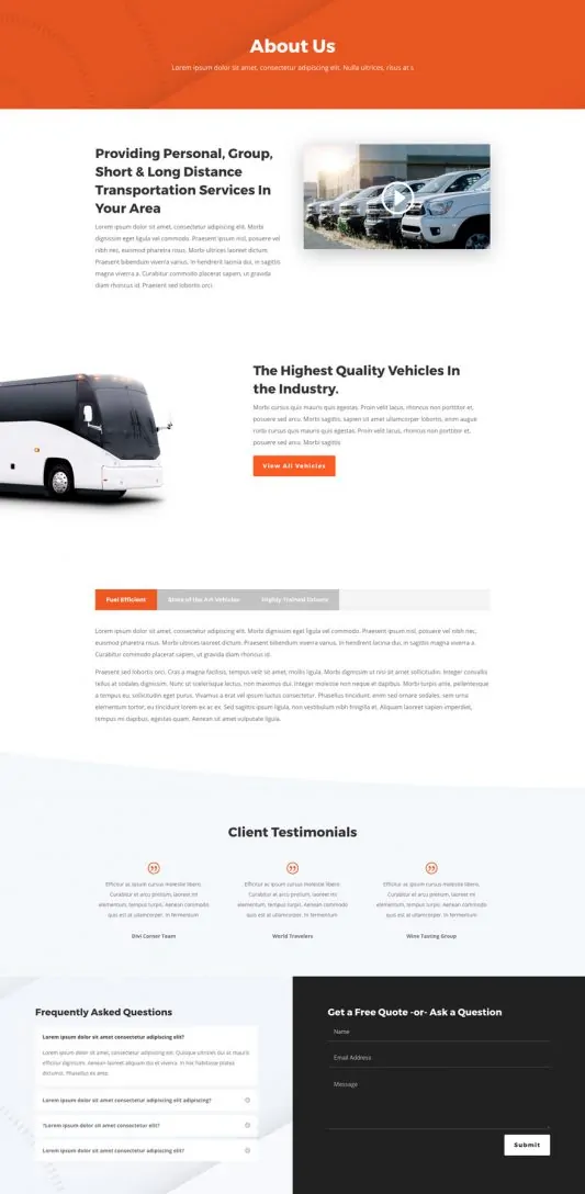 Transportation Services Web Design 1