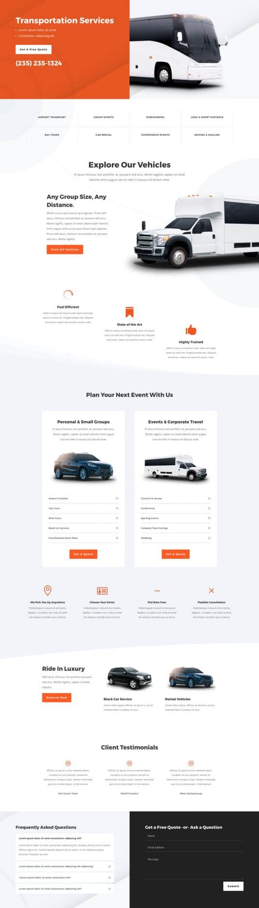 Transportation Services Web Design 4