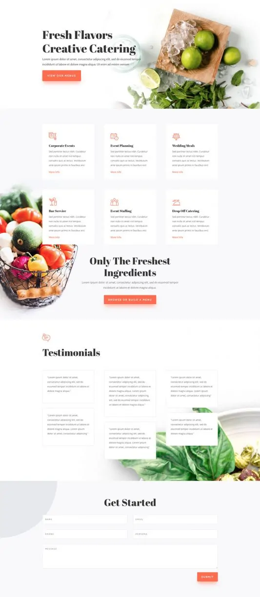 Food Catering Web Design 4