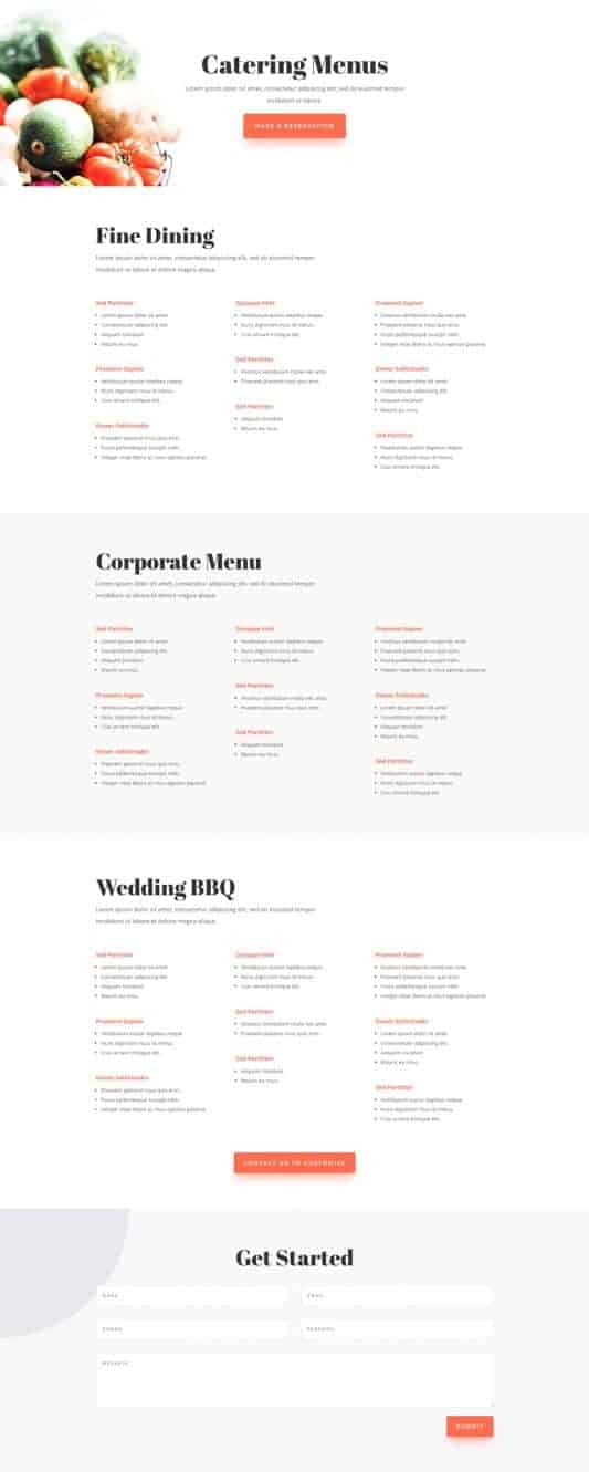 Food Catering Web Design 6