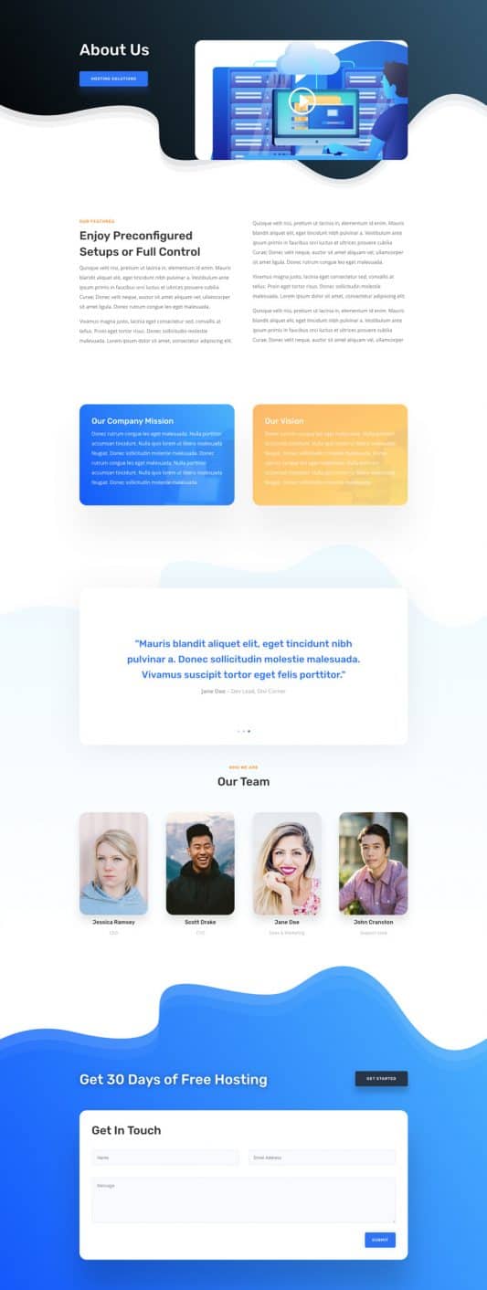 Hosting Company Web Design 1