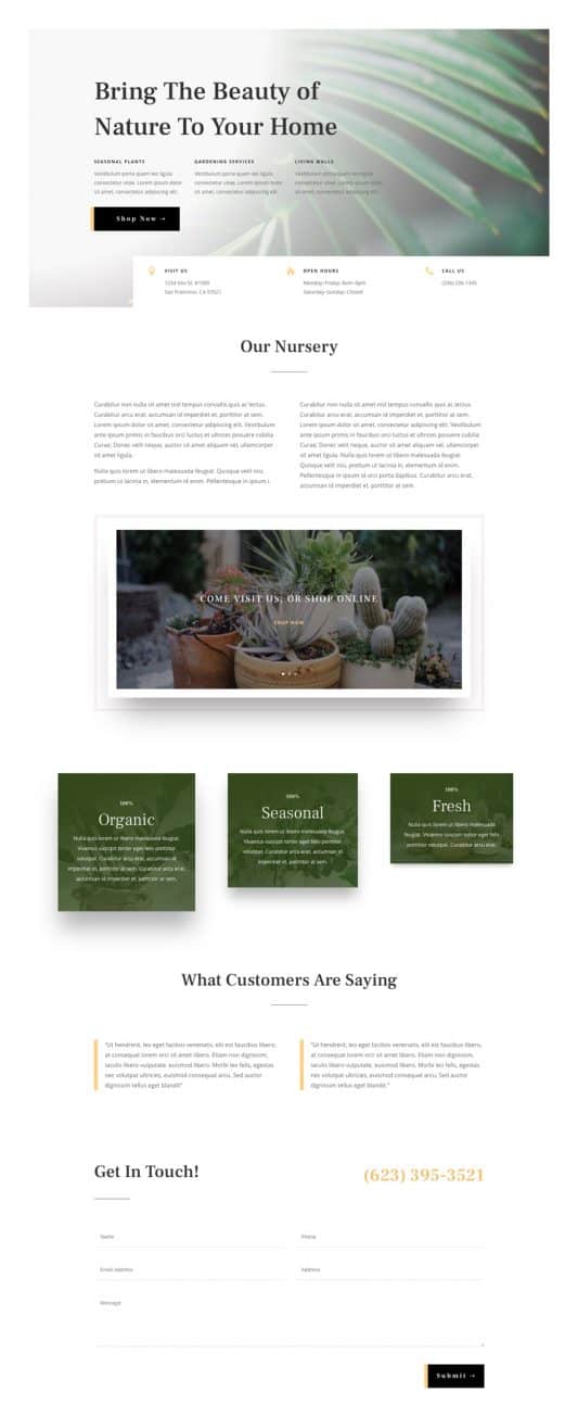 Plant Nursery Web Design 4