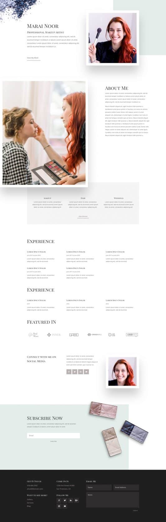 Makeup Artist Web Design 1