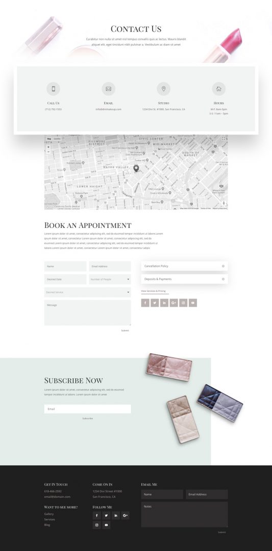 Makeup Artist Web Design 3
