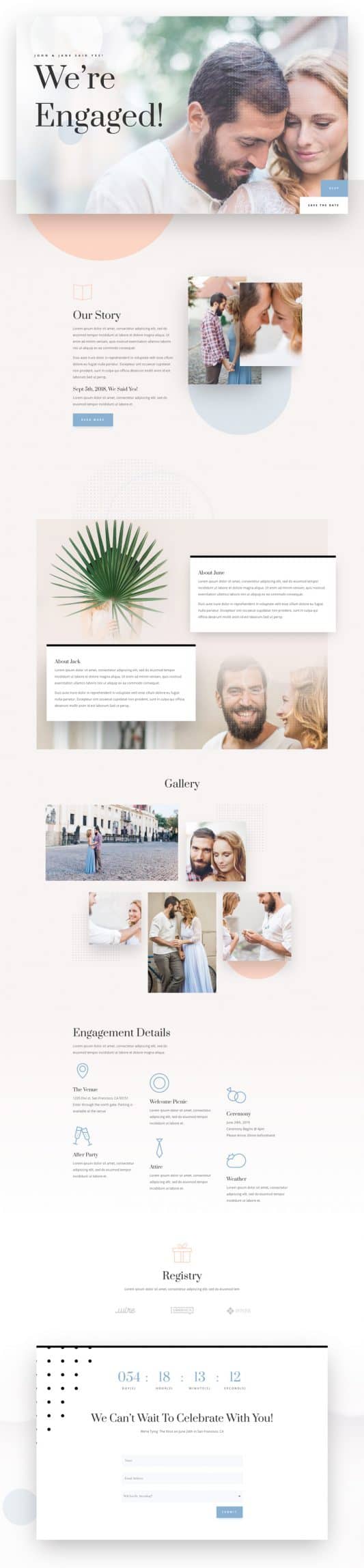 Wedding Engagement Web Design 6