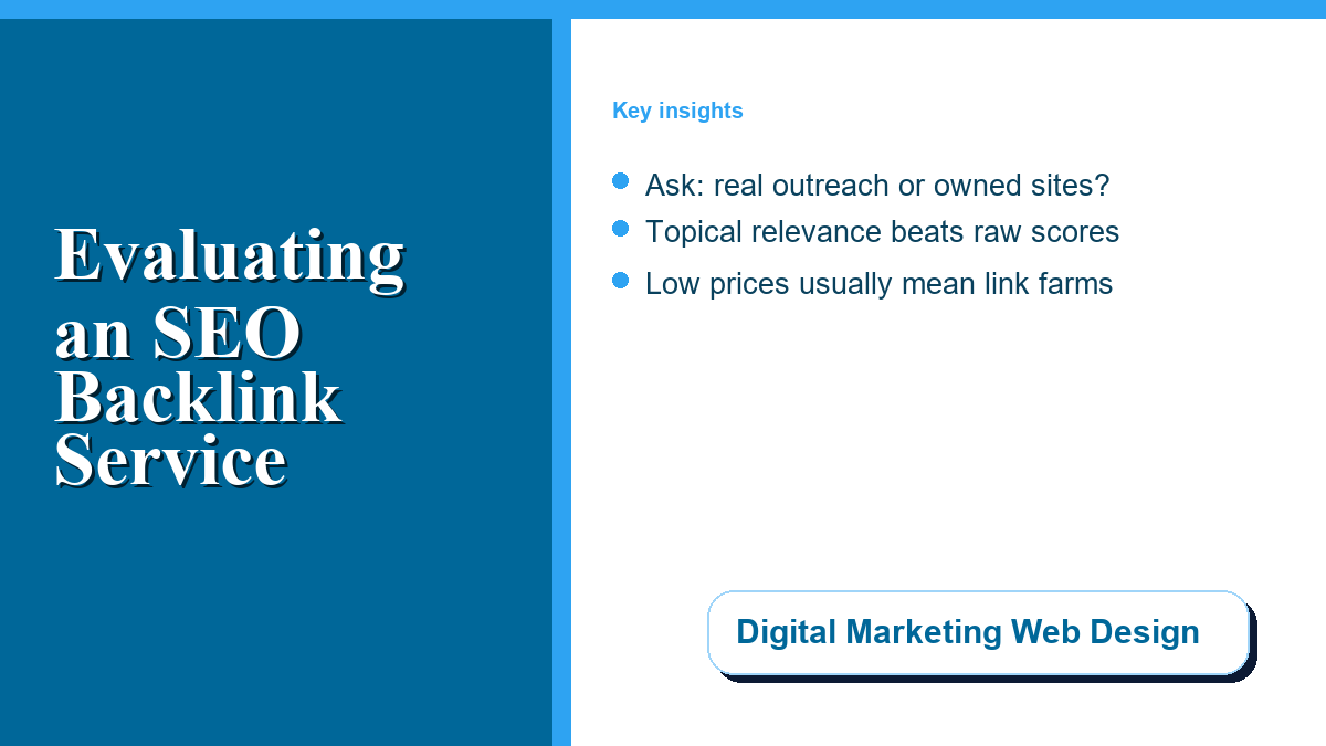 How to evaluate an SEO backlink service before you buy in 2026