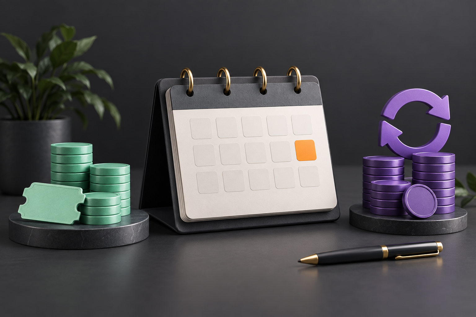 Google Workspace Pricing: Cost Calculator by Seats, Plan and Term 3 Calendar, savings tokens and renewal arrow illustrating first-year and renewal budgeting.