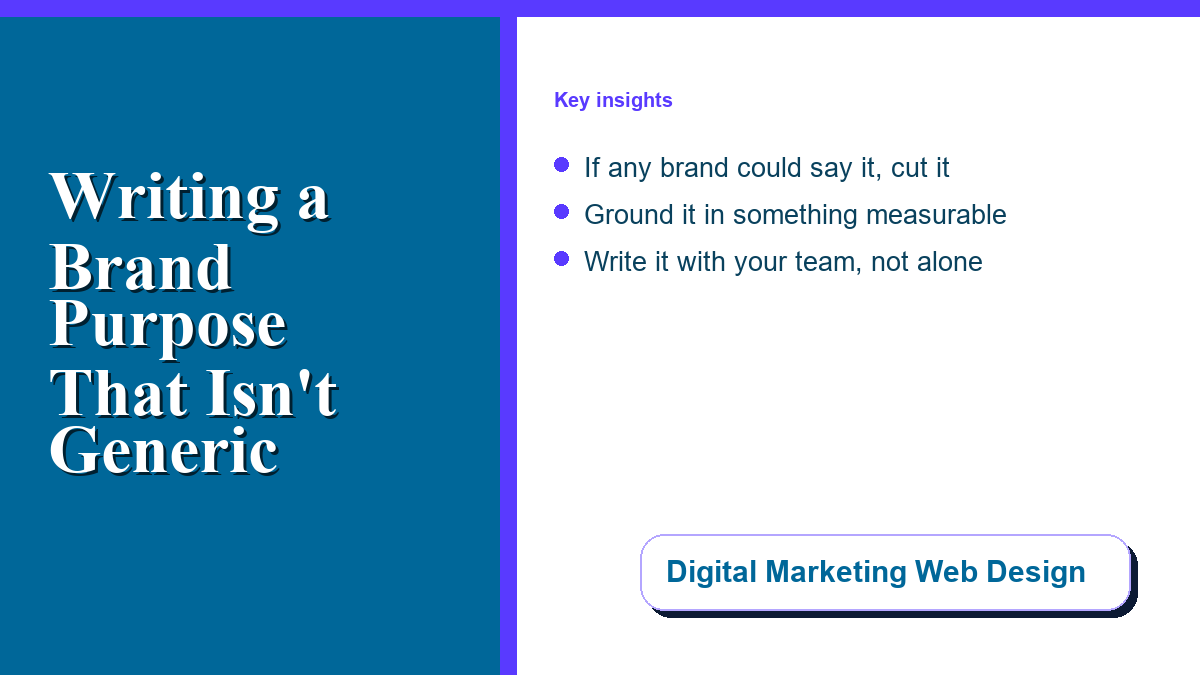 How to write a brand purpose statement that isn't generic